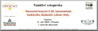 Lubo Sluka - pamtn vstupenka